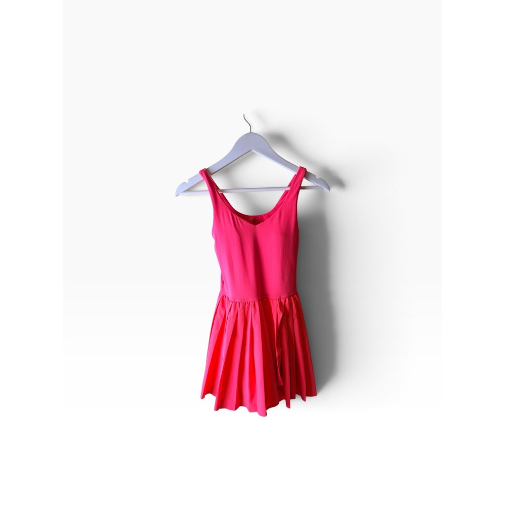 OFFLINE by Aerie Real Good Neon Pink Pleated Tennis Dress XS Built-in Shorts